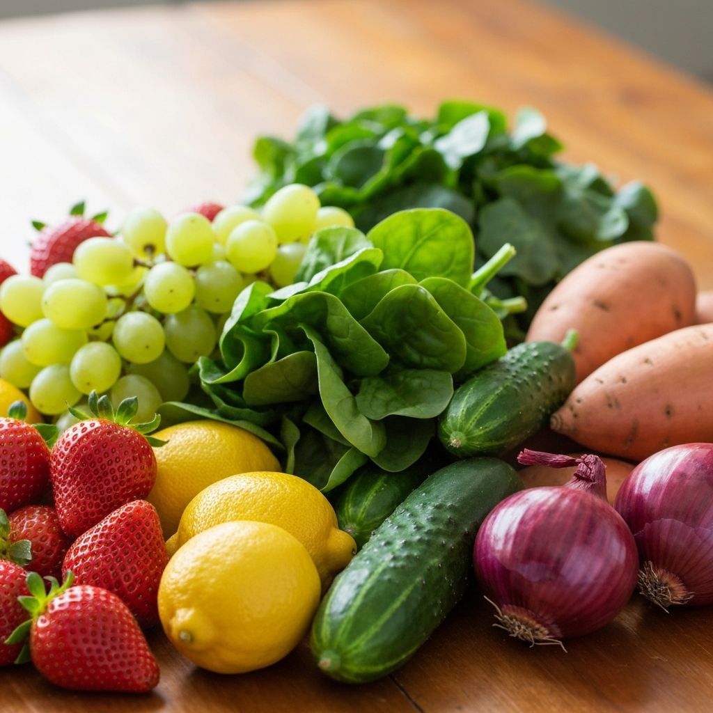 Fresh vegetables and fruits